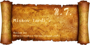 Miskov Taráz névjegykártya